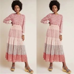 Anthropologie Dolan Collection Jodie Maxi Tier Dress sz XS Petite Boho NWOT